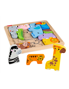 Puzzle in legno Fisher-Price con animali e vassoio | shopincasa.it