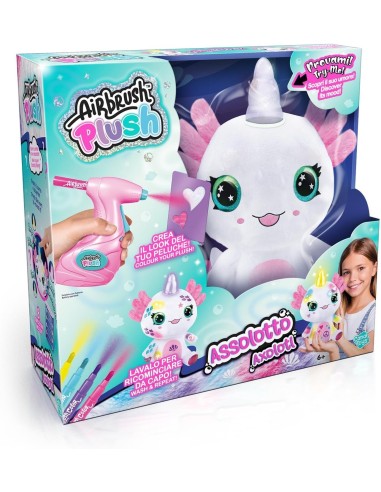 GIOCATTOLO PUBBLICIZZATO: vendita online Airbrush Plush Axolotl 32 cm – Peluche Interattivo con Aerografo, Stencil, Luci e Gu...