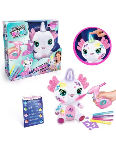 GIOCATTOLO PUBBLICIZZATO: vendita online Airbrush Plush Axolotl 32 cm – Peluche Interattivo con Aerografo, Stencil, Luci e Gu...
