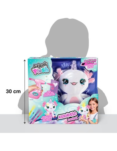 GIOCATTOLO PUBBLICIZZATO: vendita online Airbrush Plush Axolotl 32 cm – Peluche Interattivo con Aerografo, Stencil, Luci e Gu...