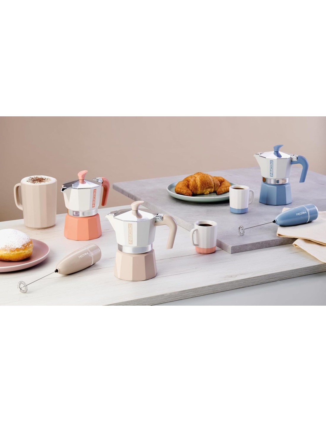 TAZZE CAFFE' E LATTE: vendita online Set 4 Tazzine Caffè 80 ml Pedrini – 4 Colori Assortiti in offerta