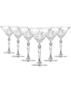 CALICI VINO E SPUMANTE: vendita online Set 6 Calici Martini RCR Melodia in Cristallo Luxion – 210 ml, Made in Italy in offerta 2