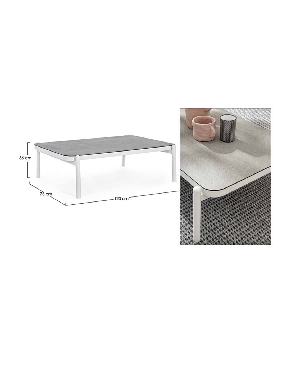 TAVOLINO FLORENCIA 120X75 BIANCO
