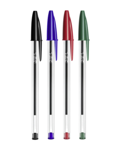 5 Penne BIC Cristal Soft – 2 Blu, 1 Nera, 1 Rossa, 1 Verde