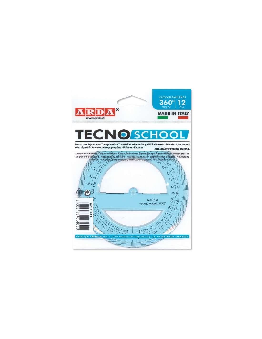 Goniometro Circolare 360°, 12 cm, Misura Angoli Precisa per Scuola e Tecnica | Shop in Casa