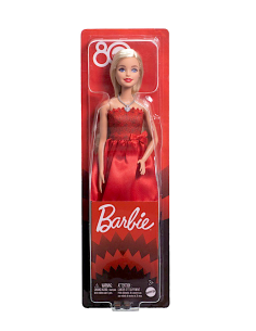 Barbie 80 Anniversario con abito rosso elegante | shopincasa.it
