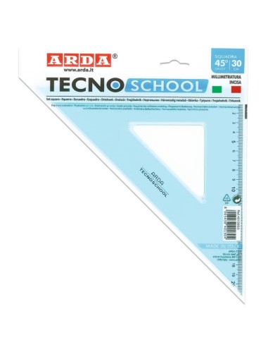 Squadra 45 Gradi 30 cm, Trasparente e Precisa per la Scuola | Shop in Casa