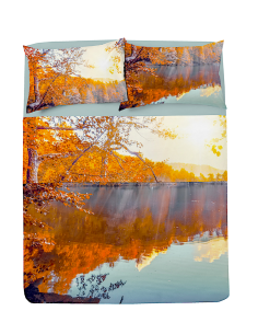 COMPLETO LETTO MATRIMONIALE BOSCO AUTUNNALE COTONE