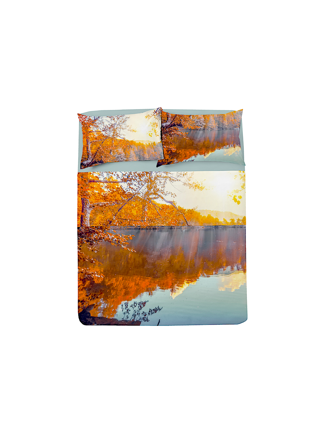COMPLETO LETTO MATRIMONIALE BOSCO AUTUNNALE COTONE