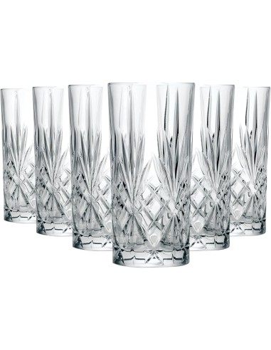 BICCHIERI ACQUA VINO BIBITA: vendita online Set 6 Bicchieri RCR Melodia Highball 36 cl – Cristallo Luxion Eco-Crystal in offerta