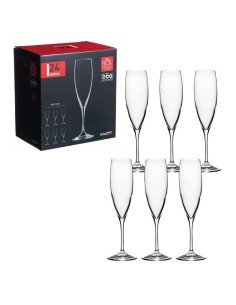 CALICI VINO E SPUMANTE: vendita online Set 6 Flute Champagne RCR Invino 24 cl – Cristallo Luxion Trasparenza e Brillantezza i... 2