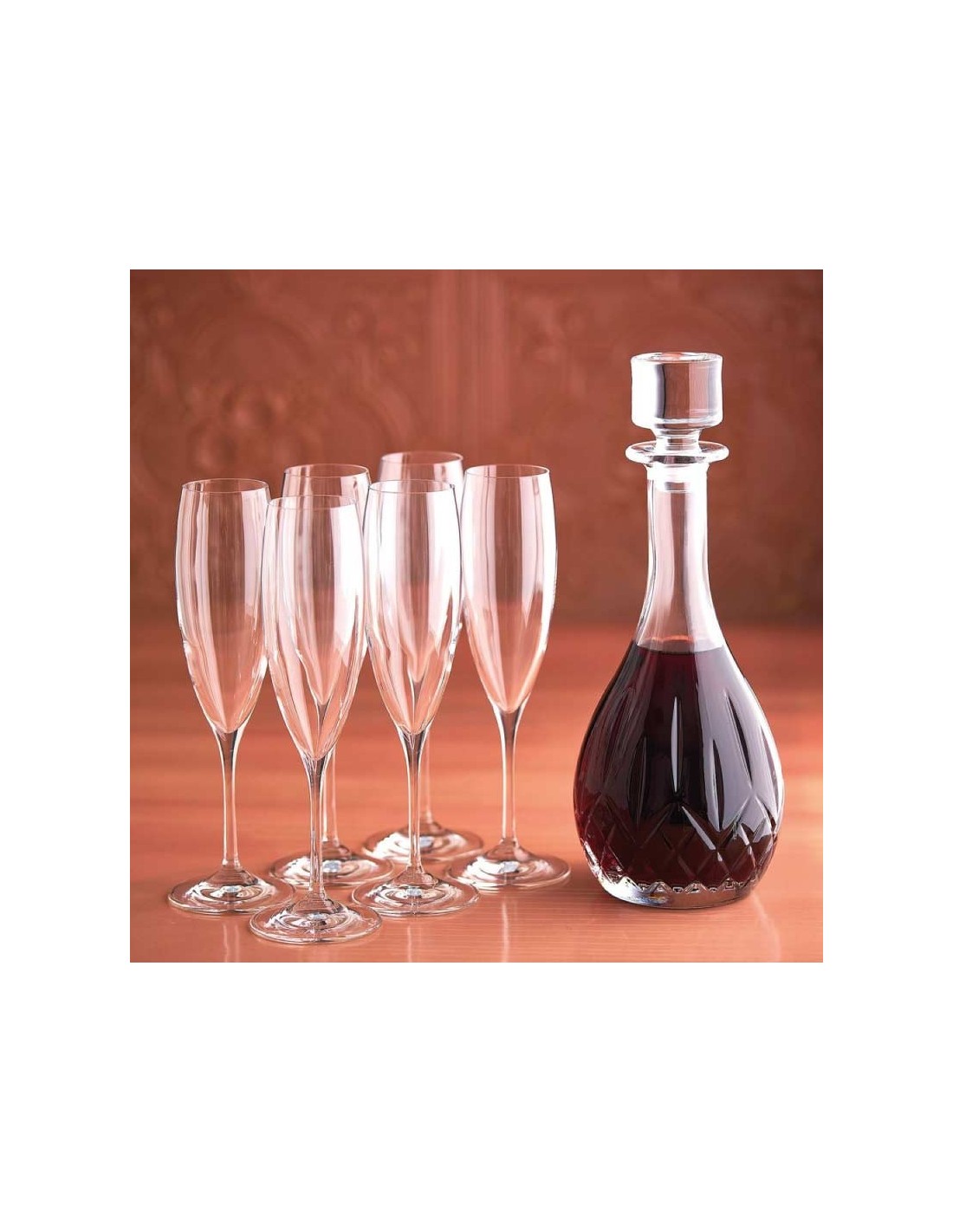 CALICI VINO E SPUMANTE: vendita online Set 6 Flute Champagne RCR Invino 24 cl – Cristallo Luxion Trasparenza e Brillantezza i...