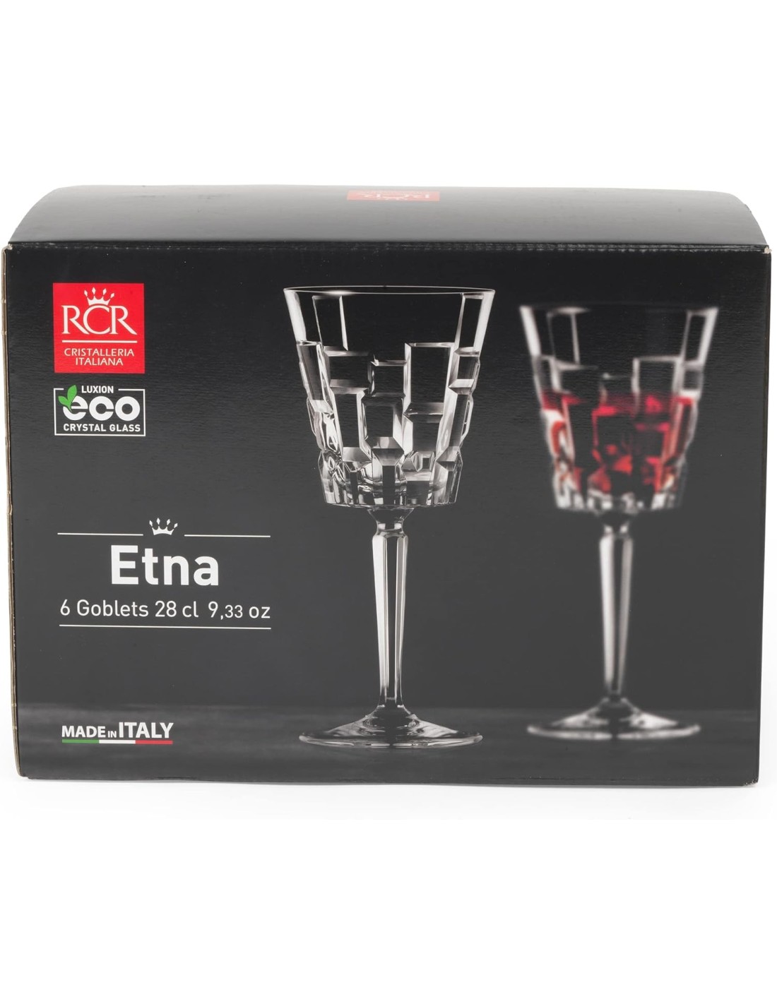 CALICI VINO E SPUMANTE: vendita online Set 6 Bicchieri RCR Etna Water Goblet 28 cl – Cristallo Ecologico Made in Italy in off...