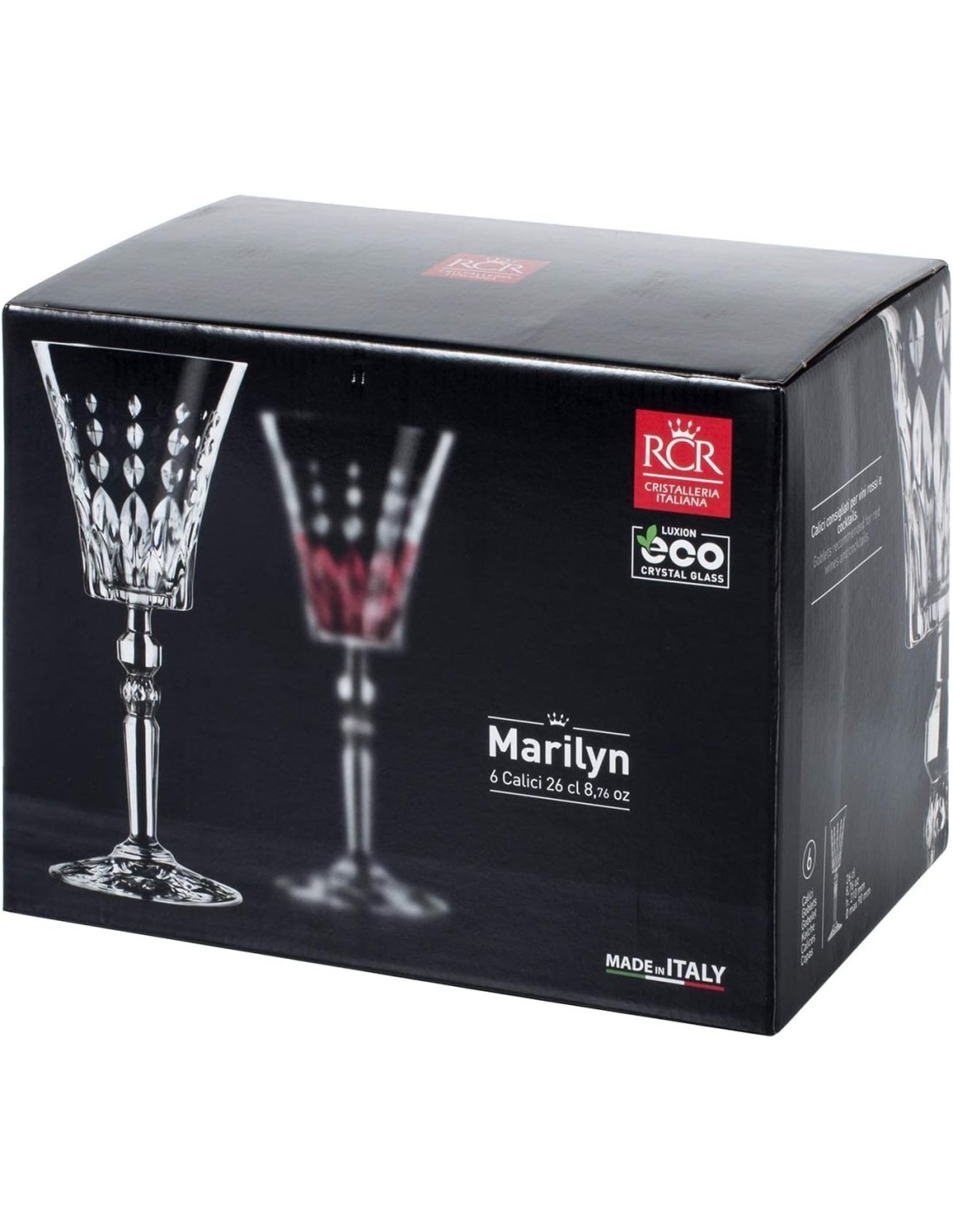 CALICI VINO E SPUMANTE: vendita online Set 6 Calici RCR Marilyn – Bicchiere Vino 26 cl in Cristallo Luxion Eco-friendly in of...
