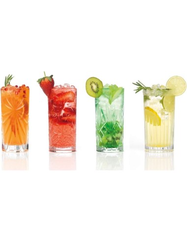 BICCHIERI LIQUORI E BIRRA: vendita online Set 4 Bicchieri RCR Mixology Highball 36 cl – Eco‑Crystal Italiana in offerta