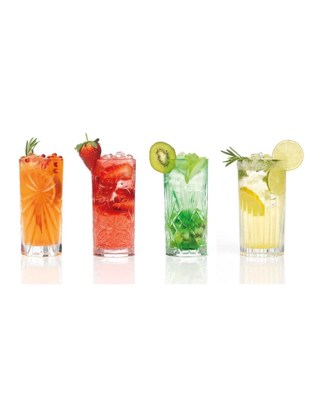 BICCHIERI LIQUORI E BIRRA: vendita online Set 4 Bicchieri RCR Mixology Highball 36 cl – Eco‑Crystal Italiana in offerta