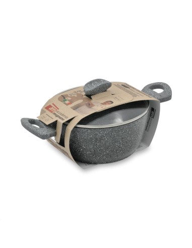PENTOLE INDUZIONE: vendita online Casseruola Regina di Pietra 20 cm con Coperchio Vetro – Accademia Mugnano Induction in offerta