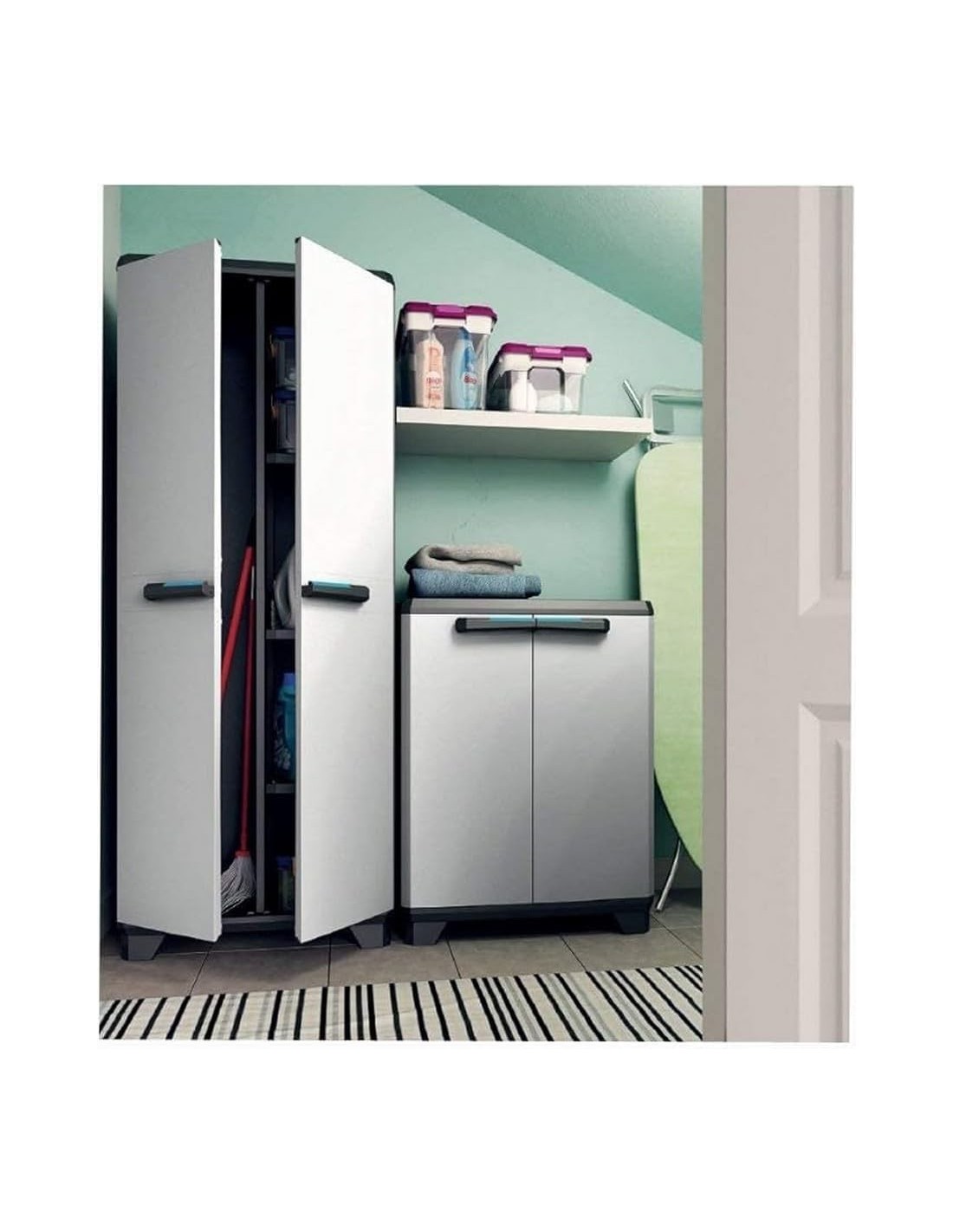 ARMADIETTI: vendita online Armadio Portascope Keter Linear Utility 68×39×173 cm – Resina Anti-Intemperie in offerta
