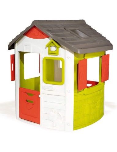 GIOCHI MARE: vendita online Casetta da Giardino Smoby Neo Jura Lodge 115×123×132 cm – 2 Porticine, 2 Finestre e Mangime Uccel...
