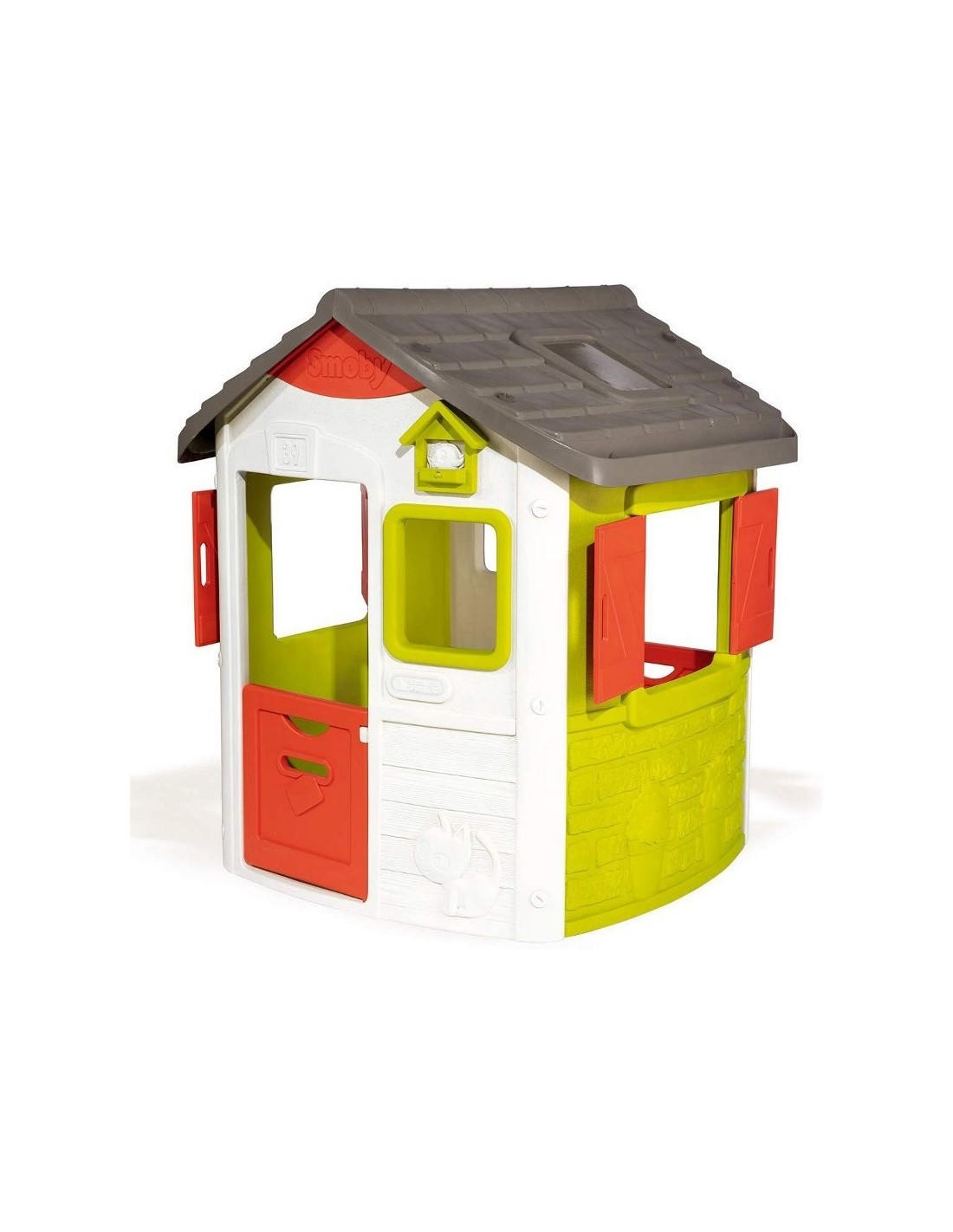GIOCHI MARE: vendita online Casetta da Giardino Smoby Neo Jura Lodge 115×123×132 cm – 2 Porticine, 2 Finestre e Mangime Uccel...