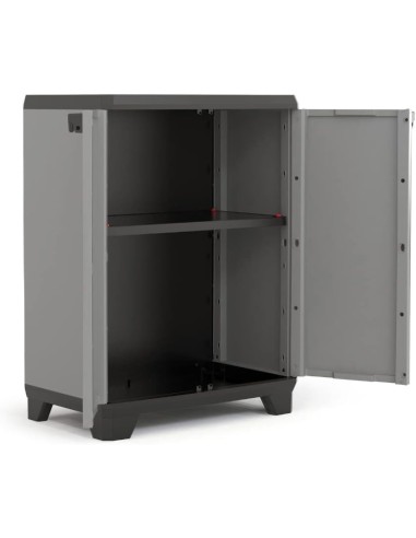 ARMADIETTI: vendita online Keter Stilo Basso Armadio da Esterno 1 Ripiano Regolabile 68×39×90 cm – Resina Anti-UV, Impugnatur...