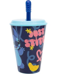 PRESCOLARI: vendita online Bicchiere Disney Stitch 430 ml in Plastica BPA‑Free con Cannuccia Integrata – Ideale per Bambini i...