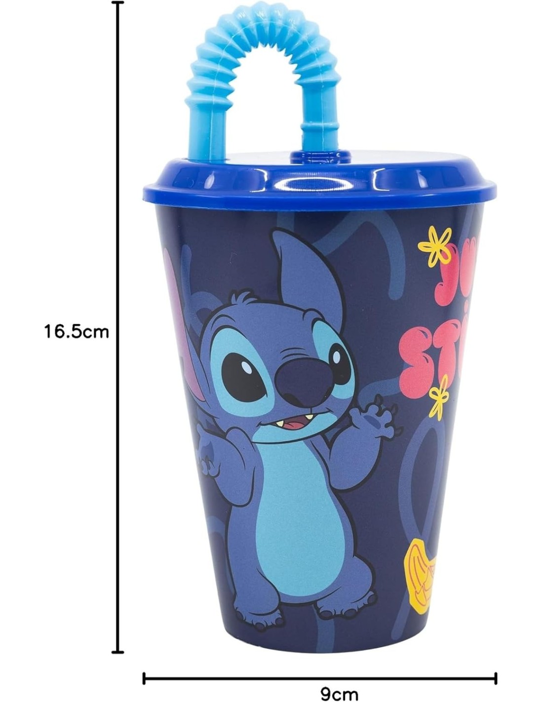 PRESCOLARI: vendita online Bicchiere Disney Stitch 430 ml in Plastica BPA‑Free con Cannuccia Integrata – Ideale per Bambini i...