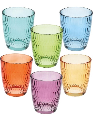 BICCHIERI ACQUA VINO BIBITA: vendita online Set 6 Bicchieri Tognana Seoul 310 ml – Vetro Colorato Anti-UV, Ideale per la Tavo...