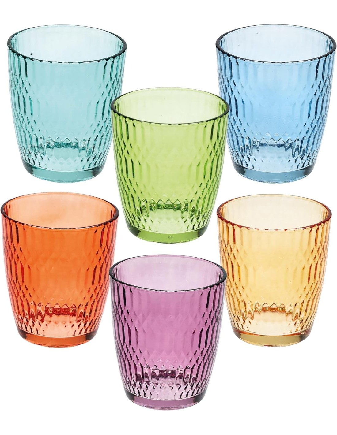 BICCHIERI ACQUA VINO BIBITA: vendita online Set 6 Bicchieri Tognana Seoul 310 ml – Vetro Colorato Anti-UV, Ideale per la Tavo...