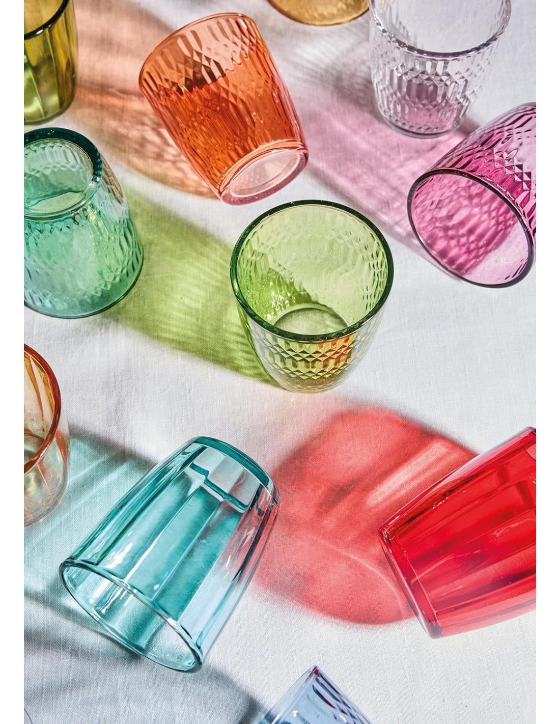 BICCHIERI ACQUA VINO BIBITA: vendita online Set 6 Bicchieri Tognana Seoul 310 ml – Vetro Colorato Anti-UV, Ideale per la Tavo...