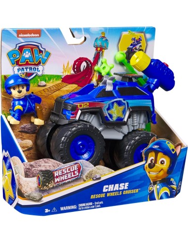 GIOCATTOLO PUBBLICIZZATO: vendita online Paw Patrol Rescue Wheels Monster Truck “Chase” con 2 Proiettili e Figure – Spin Mast...