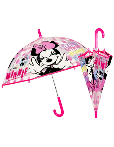 OMBRELLI PIOGGIA: vendita online Ombrello Bambina Minnie, Manuale, Cupola Trasparente, 45cm, Disney, Antivento in offerta