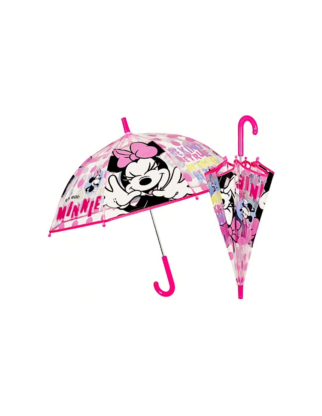 OMBRELLI PIOGGIA: vendita online Ombrello Bambina Minnie, Manuale, Cupola Trasparente, 45cm, Disney, Antivento in offerta