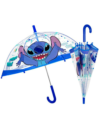 OMBRELLI PIOGGIA: vendita online Ombrello Bambino, Stitch, Manuale, 45cm, Cupola Trasparente, Antivento, Fibra di Vetro in of...