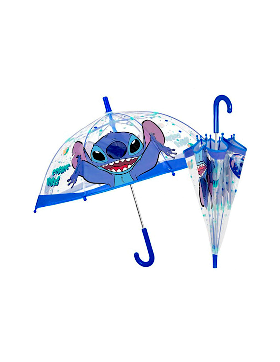 OMBRELLI PIOGGIA: vendita online Ombrello Bambino, Stitch, Manuale, 45cm, Cupola Trasparente, Antivento, Fibra di Vetro in of...