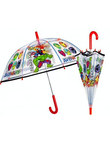 OMBRELLI PIOGGIA: vendita online Ombrello Bambino, Marvel Avengers, Manuale, Cupola Trasparente, 45cm, 8 Stecche, Antivento i...