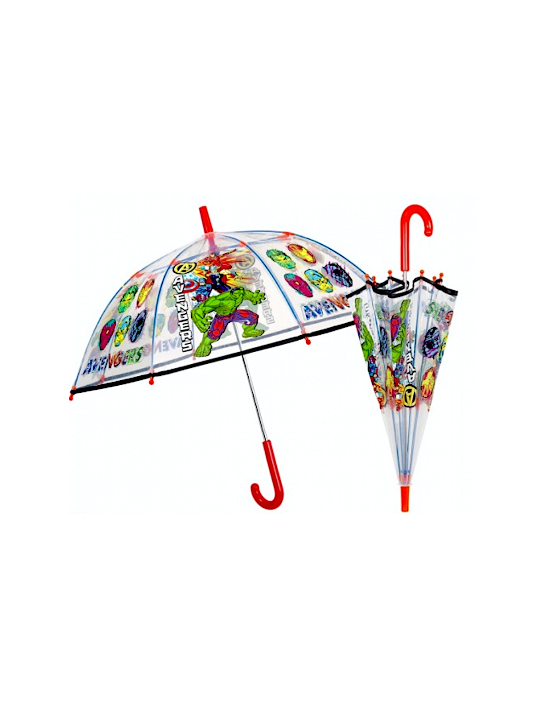 OMBRELLI PIOGGIA: vendita online Ombrello Bambino, Marvel Avengers, Manuale, Cupola Trasparente, 45cm, 8 Stecche, Antivento i...