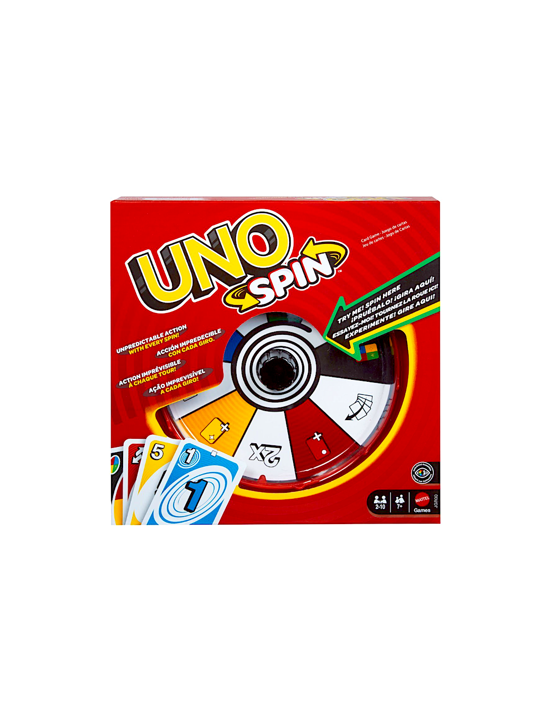 GIOCHI DI SOCIETA'E PUZZLE: vendita online UNO Spin – Gioco di Carte con Ruota a Giro per 2‑10 Giocatori, Età 7+ in offerta