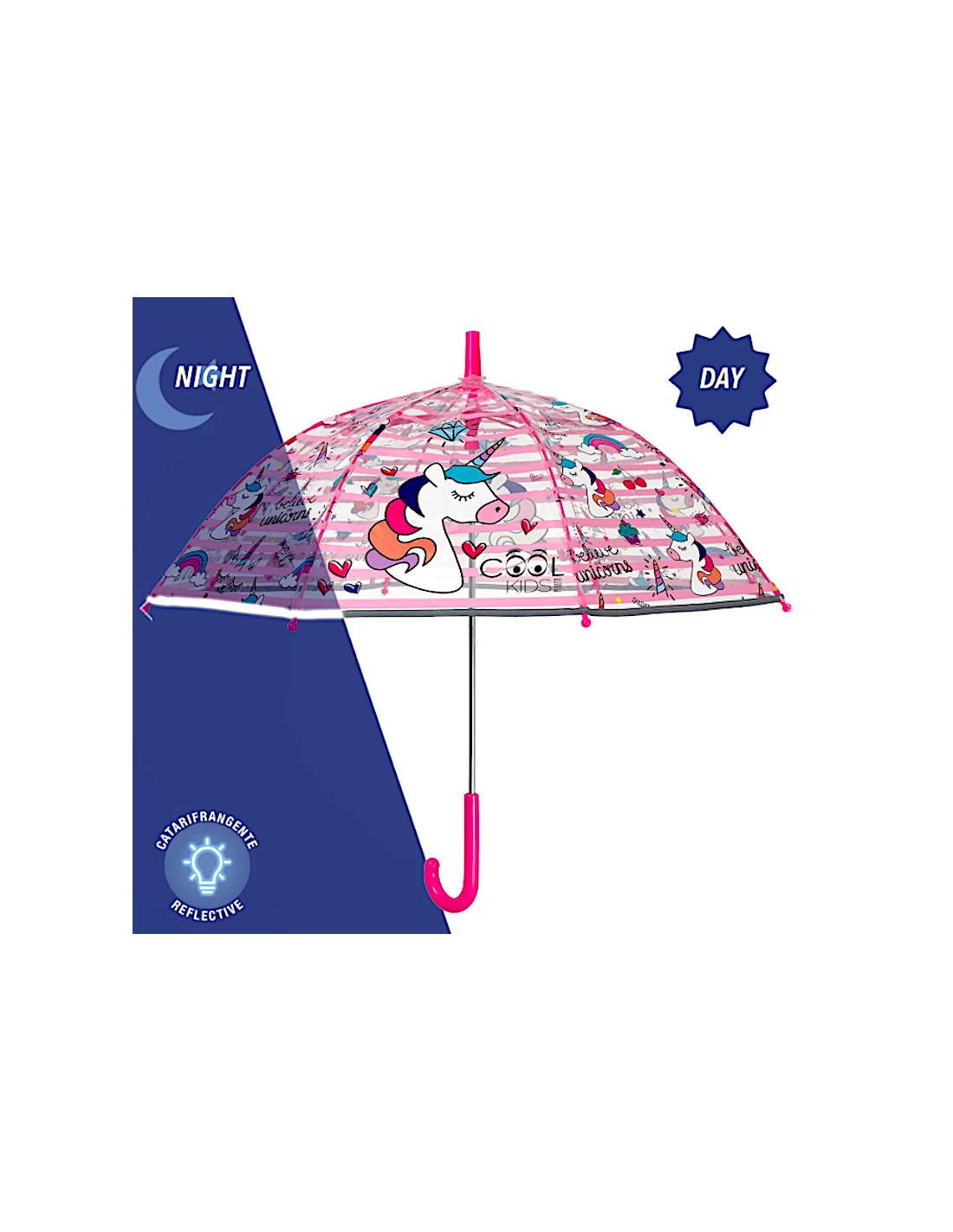 OMBRELLI PIOGGIA: vendita online Ombrello Manuale 45 cm, Cupola Poe Unicorno, Bambino in offerta