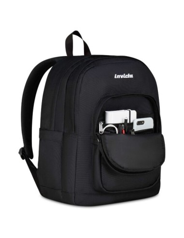 ZAINI: vendita online Zaino Invicta, Jelek Plain, Nero, 34 litri, doppio scomparto, laptop 14", 100% poliestere riciclato in ...