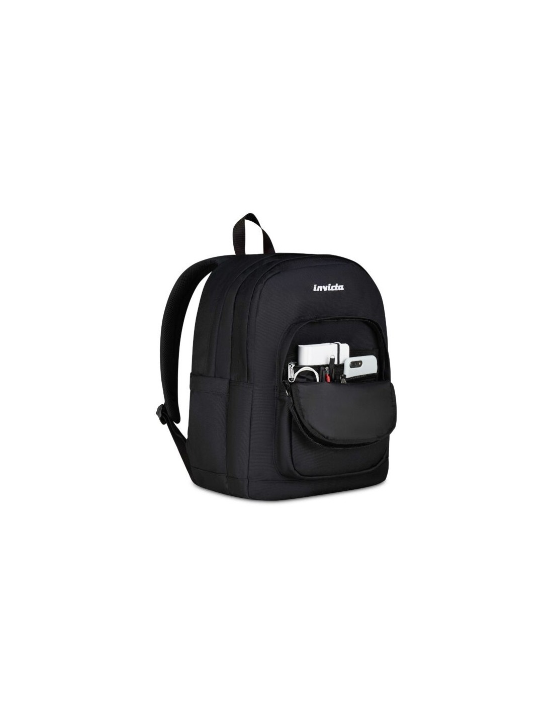 ZAINI: vendita online Zaino Invicta, Jelek Plain, Nero, 34 litri, doppio scomparto, laptop 14", 100% poliestere riciclato in ...