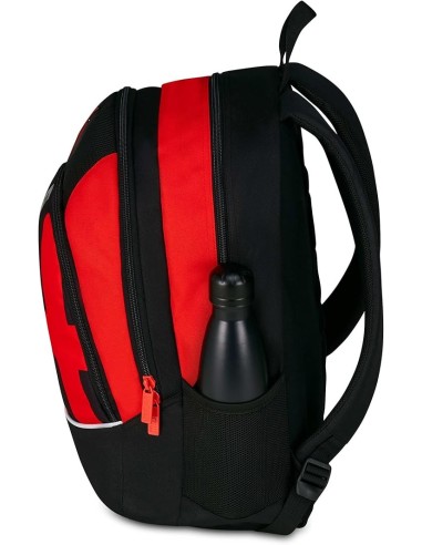 ZAINI: vendita online Zaino scuola Seven, Milan Advanced, Rosso e Nero, 29 litri, doppio scomparto, porta borraccia, scuola e...