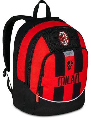 ZAINI: vendita online Zaino scuola Seven, Milan Advanced, Rosso e Nero, 29 litri, doppio scomparto, porta borraccia, scuola e...
