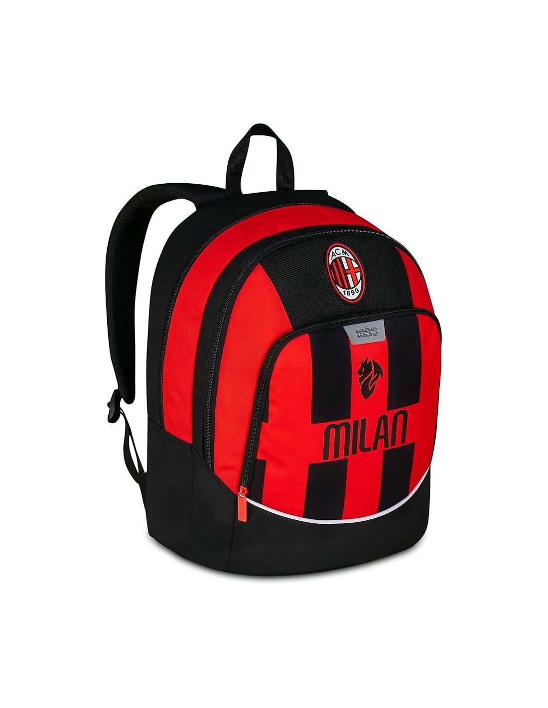 ZAINI: vendita online Zaino scuola Seven, Milan Advanced, Rosso e Nero, 29 litri, doppio scomparto, porta borraccia, scuola e...