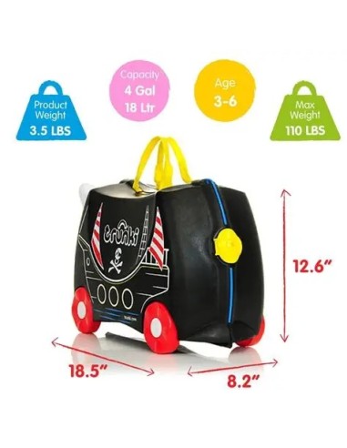 Trunki Pirate Black – Valigia Cavalcabile Pirata per Bambini | Shopincasa