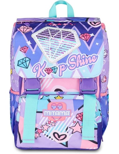 ZAINI: vendita online Zaino scuola Mitama, Triplo Scomparto DOUBLE DIAMOND, Lilla, 28 litri, estensibile, bambina in offerta
