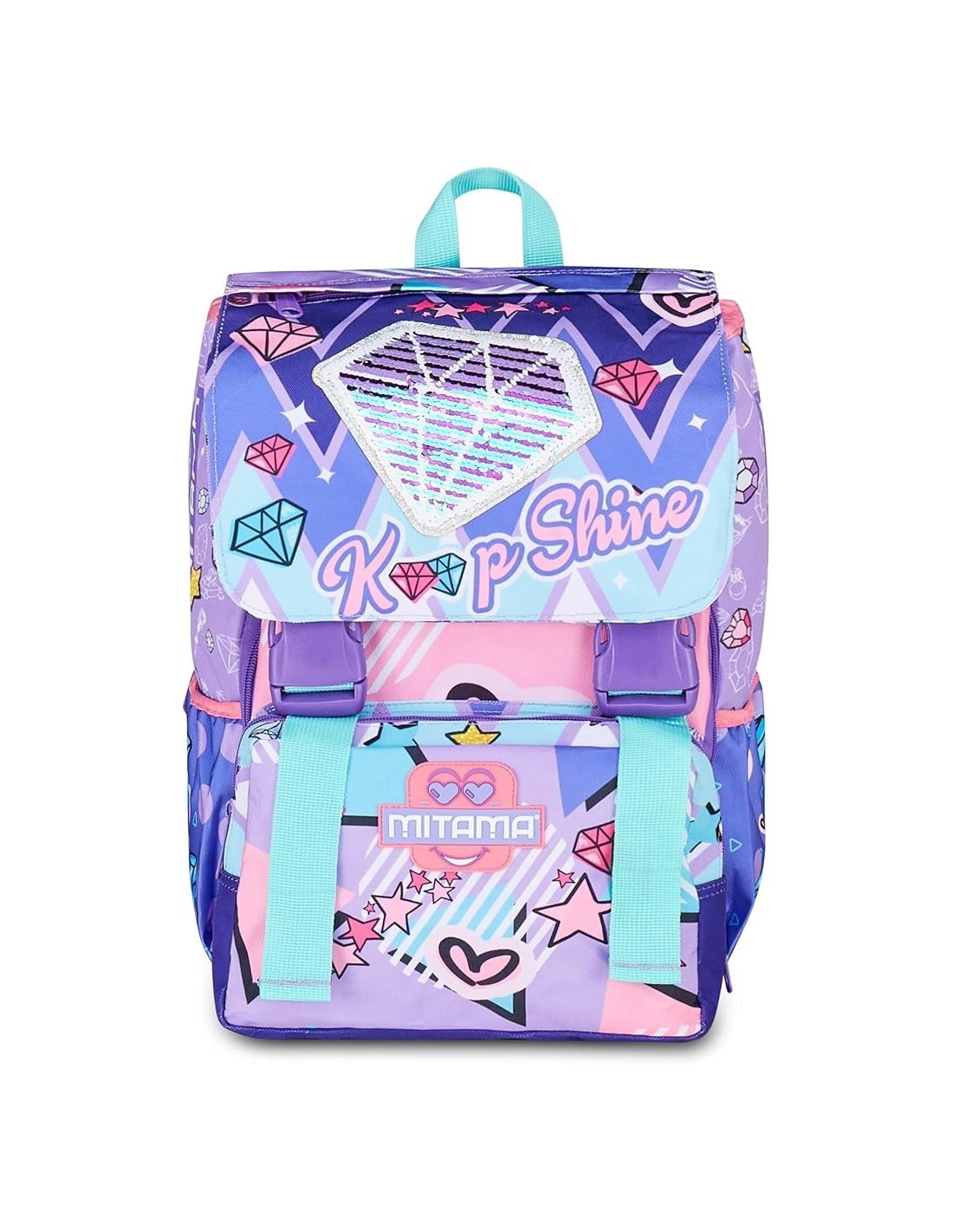 ZAINI: vendita online Zaino scuola Mitama, Triplo Scomparto DOUBLE DIAMOND, Lilla, 28 litri, estensibile, bambina in offerta