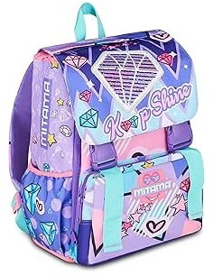 ZAINI: vendita online Zaino scuola Mitama, Triplo Scomparto DOUBLE DIAMOND, Lilla, 28 litri, estensibile, bambina in offerta