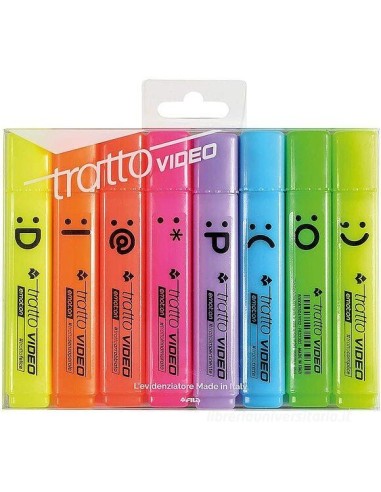 Evidenziatori Emotion Tratto Video, Conf. 8 Pezzi, Colori Fluorescenti | Shop in Casa