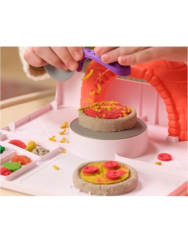 GIOCATTOLO PUBBLICIZZATO: vendita online Kinetic Sand Squish Pizza Set 452 g – Kit Divertente Spin Master in offerta